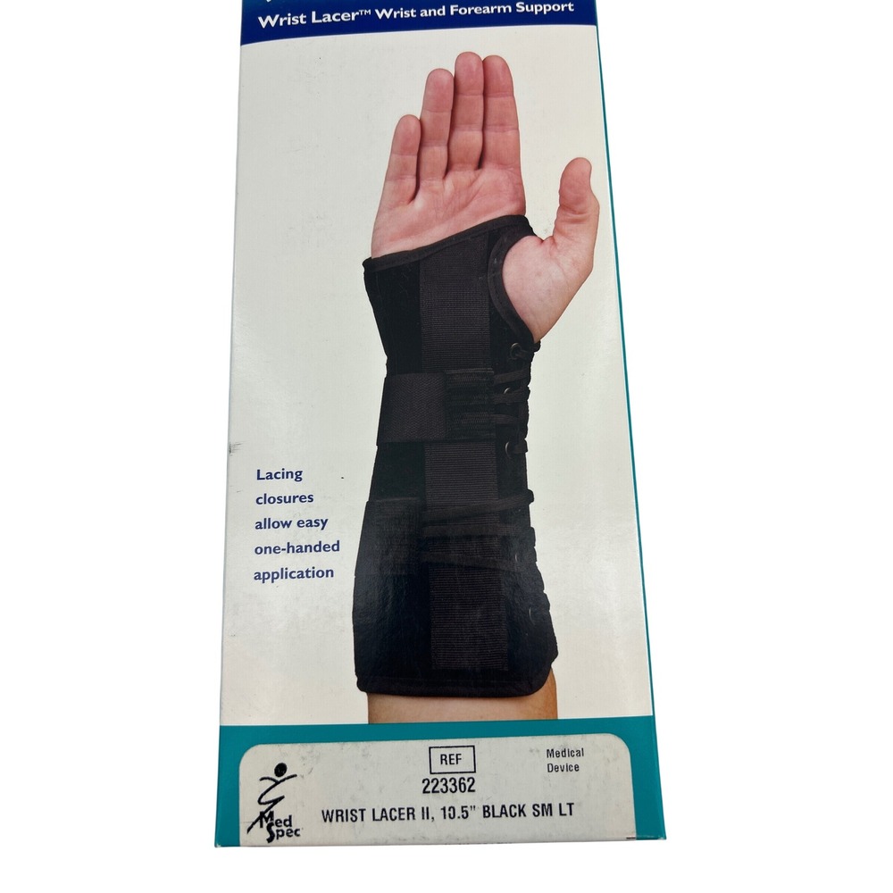 Med Spec Wrist Lacer II 10.5" Wrist Forearm Support Small Left Black 223362 NEW